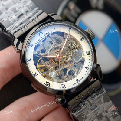 Best Copy Vacheron Constantin Geneve Skeleton Black Watch
